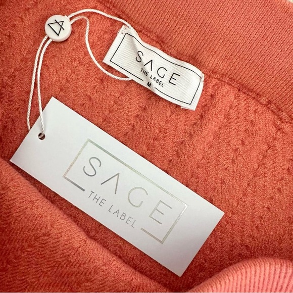 Sage the Label Soft Knit Mini Skirt with Ruffled Hem Medium Coral - Picture 2 of 4